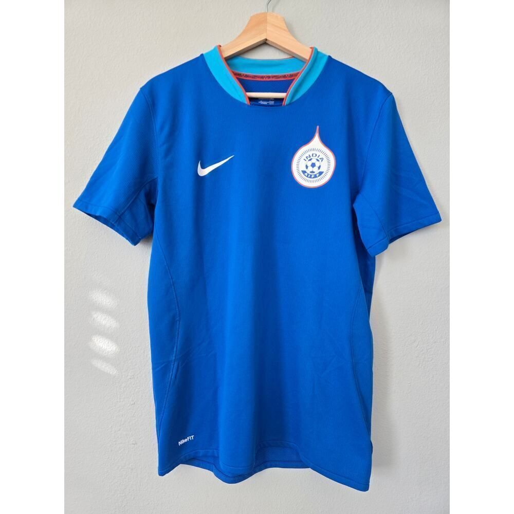 India National Team Jersey Nike AIFF Blue Soccer Shirt Men’s Size S Vintage 2012